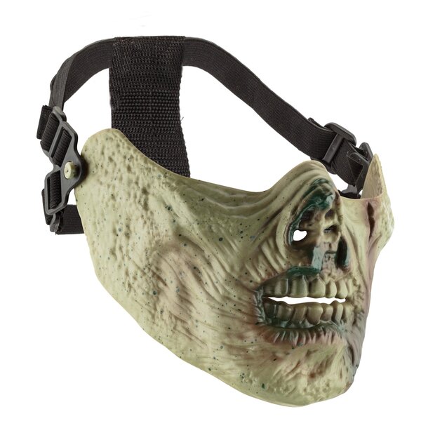 Zombie Half Face Mask (Tan/Green)