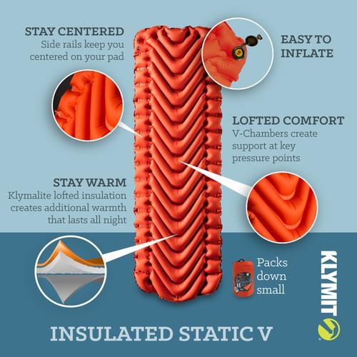 Insulated Static V Sleeping Mat  (Orange)