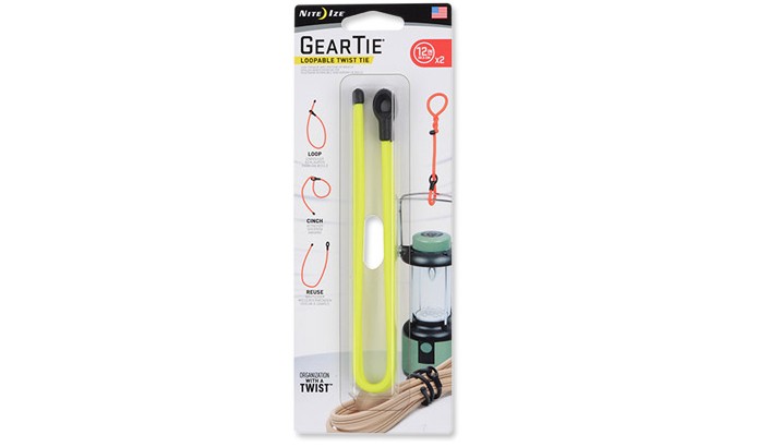 Gear Tie Loopable 12" 2Pack (Neon Yellow)