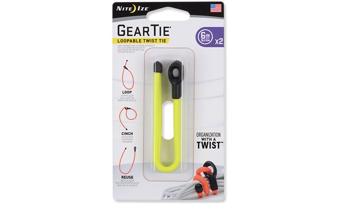 Gear Tie Loopable 6" 2Pack (Neon Yellow)