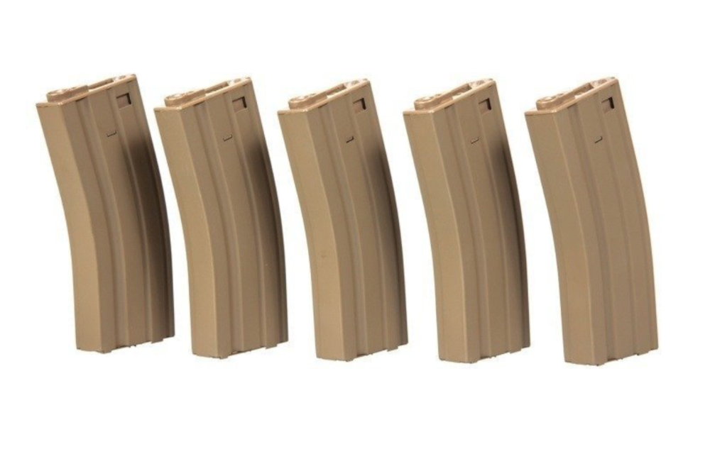 M4/M16 Metal Highcap 5-Pack 300rds (Tan)
