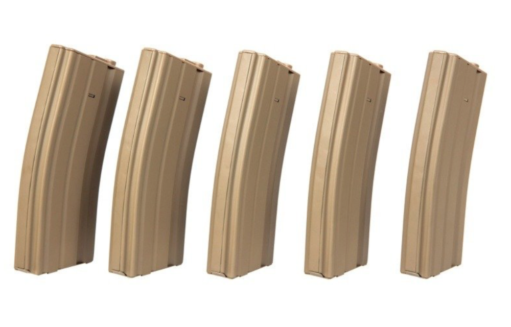 M4/M16 Metal Highcap 5-Pack 300rds (Tan)