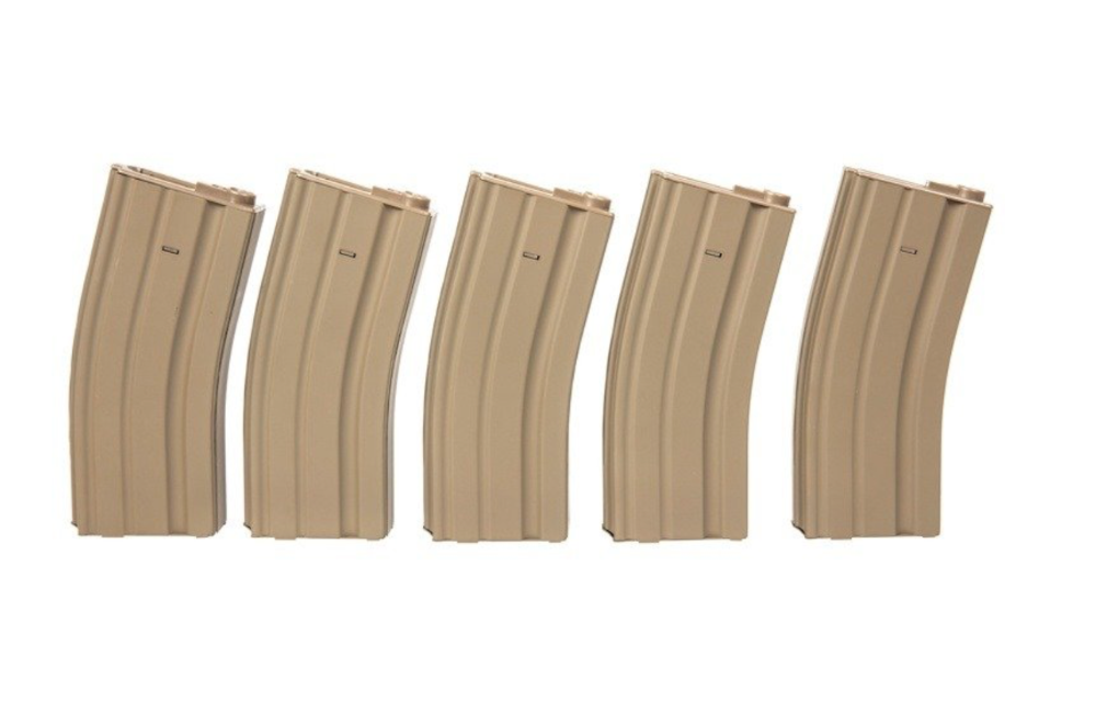 M4/M16 Metal Highcap 5-Pack 300rds (Tan)
