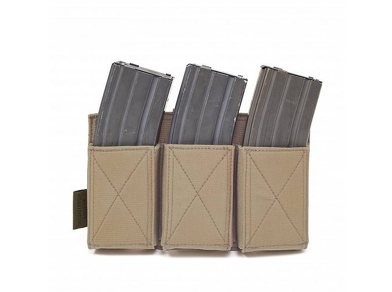 Rothco Lightweight Triple Mag Pouch - Coyote Brown MOLLE Elastic Magazine Holder