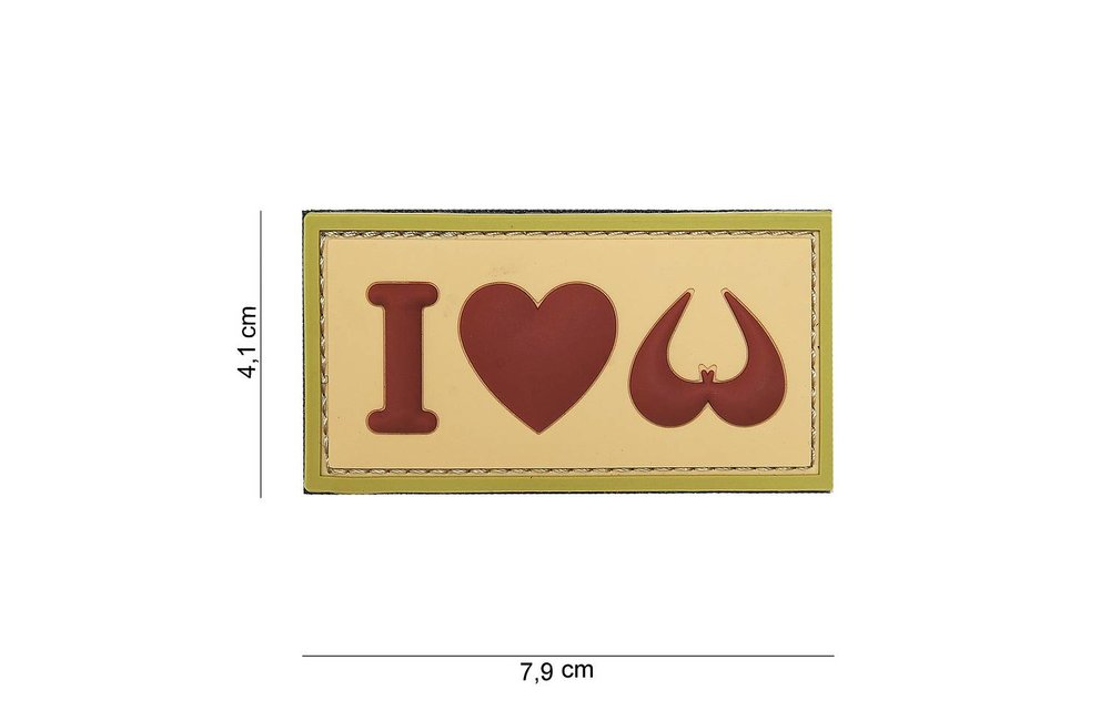 I Love Boobies PVC Patch (Tan)
