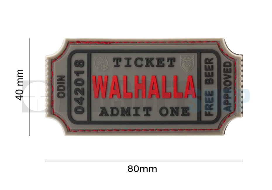 Large Walhalla Ticket PVC Patch (Grey)