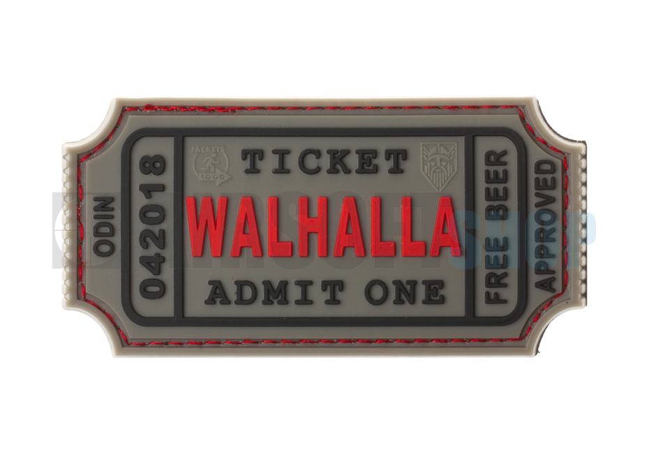 Large Walhalla Ticket PVC Patch (Grey)