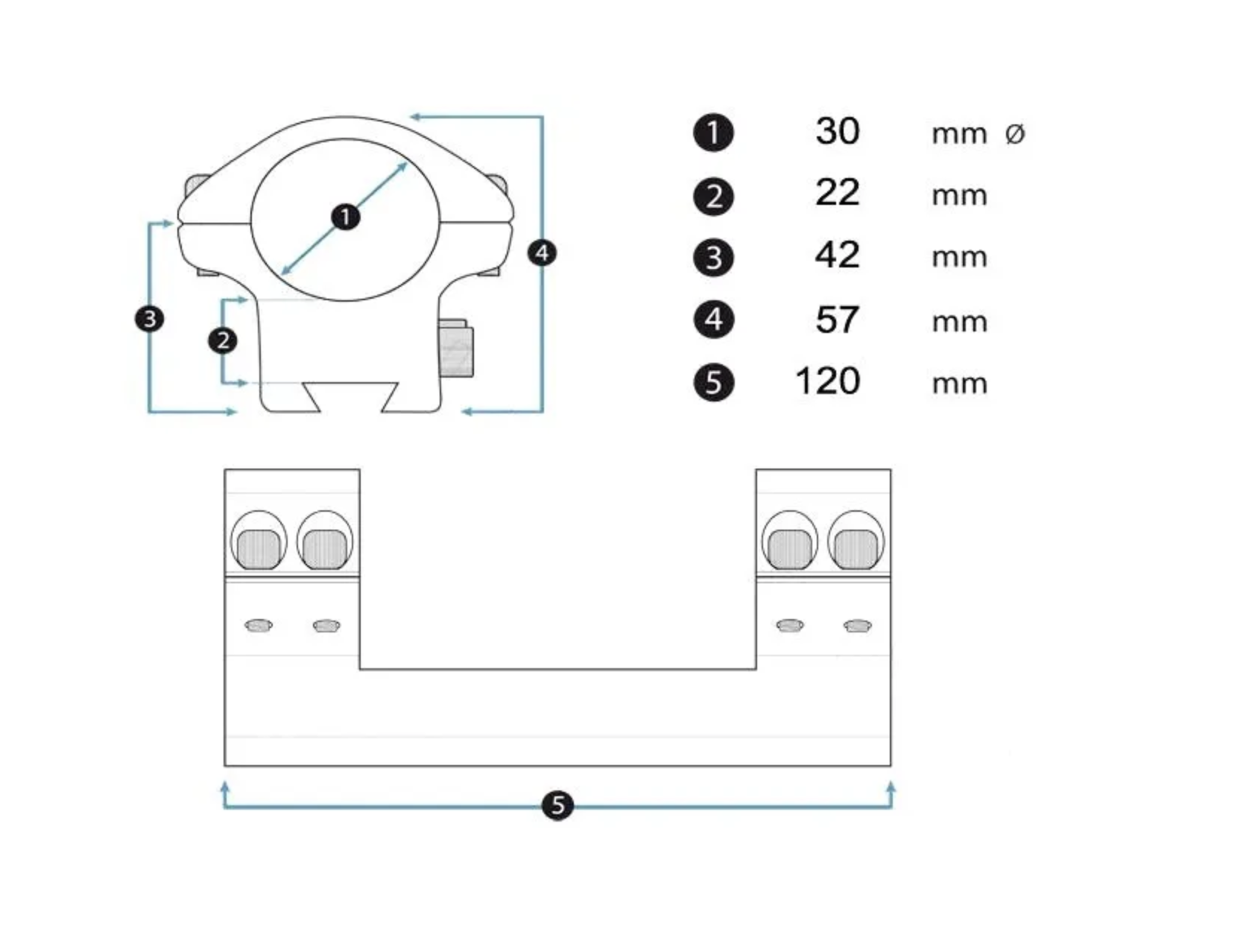 ZR 25.4/30 mm High Dovetail Mount