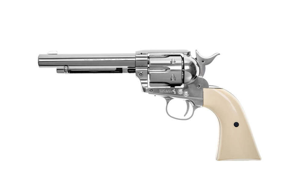 5.5" Colt SAA Revolver 4.5mm BB Airgun (Nickeled)