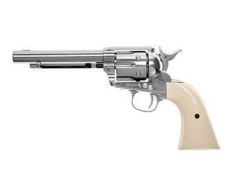 5.5" Colt SAA Revolver 4.5mm BB Airgun (Nickeled)
