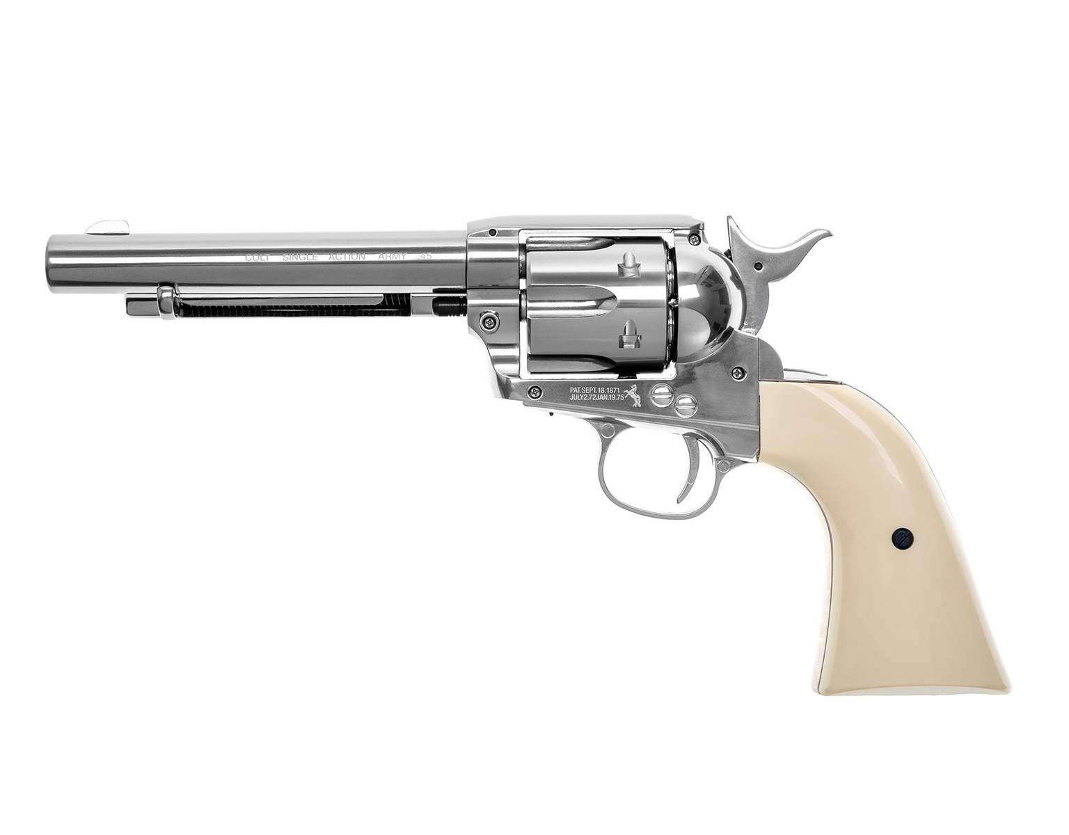 5.5" Colt SAA Revolver 4.5mm BB Airgun (Nickeled)