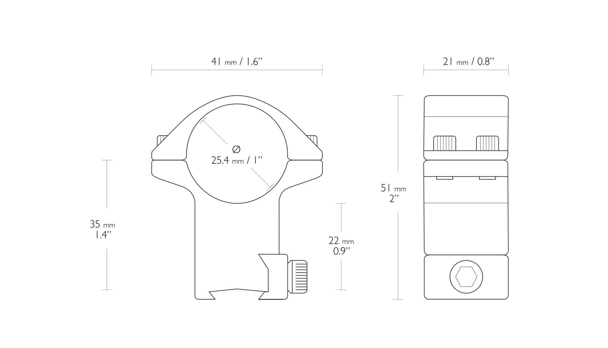 25.4mm High Scope Dovetail Mount