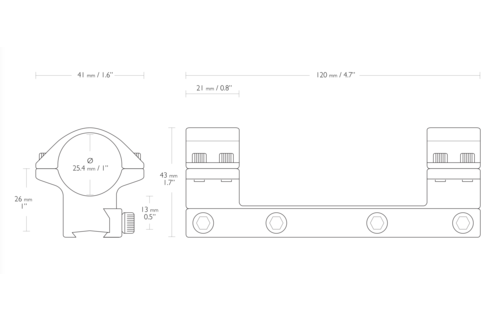 25.4mm Medium Scope Mount Dovetail