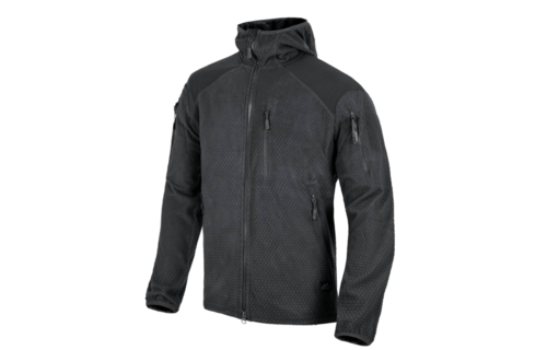 Alpha Hoodie Jacket (Grid Fleece) (Black)