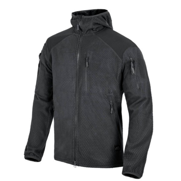 Alpha Hoodie Jacket (Grid Fleece) (Black)