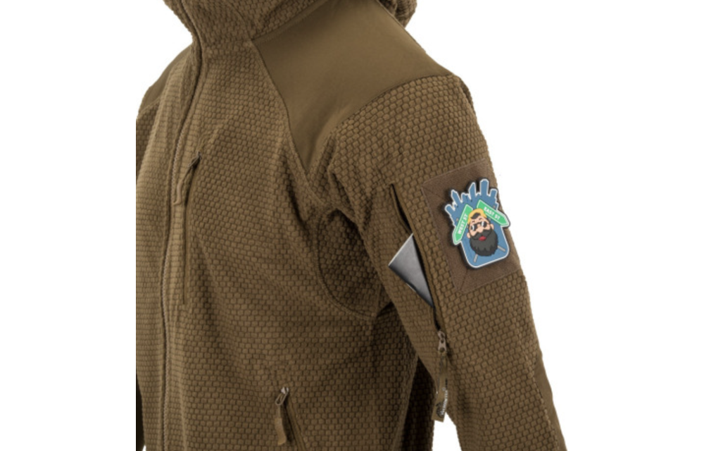 Alpha Hoodie Jacket (Grid Fleece) (Black)