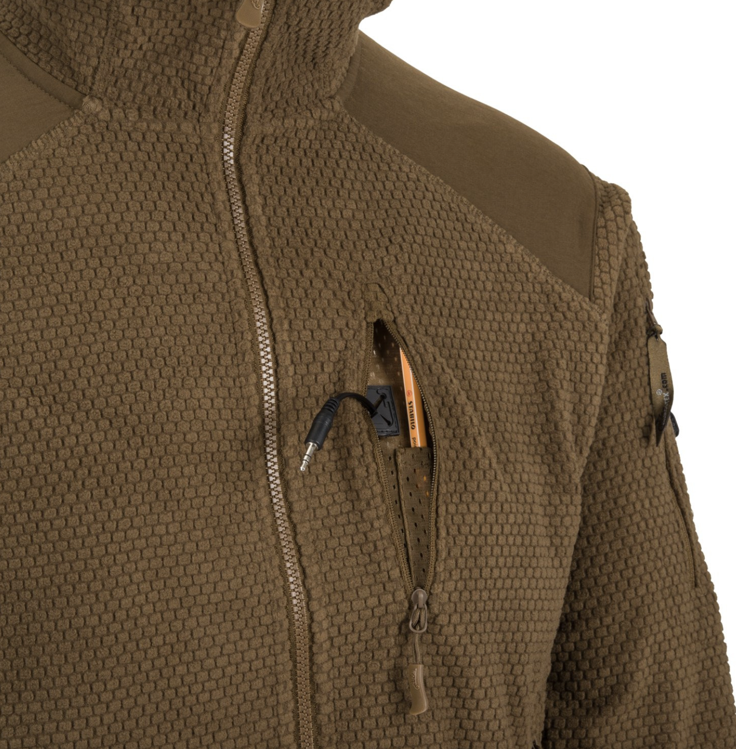 Alpha Hoodie Jacket (Grid Fleece) (Black)