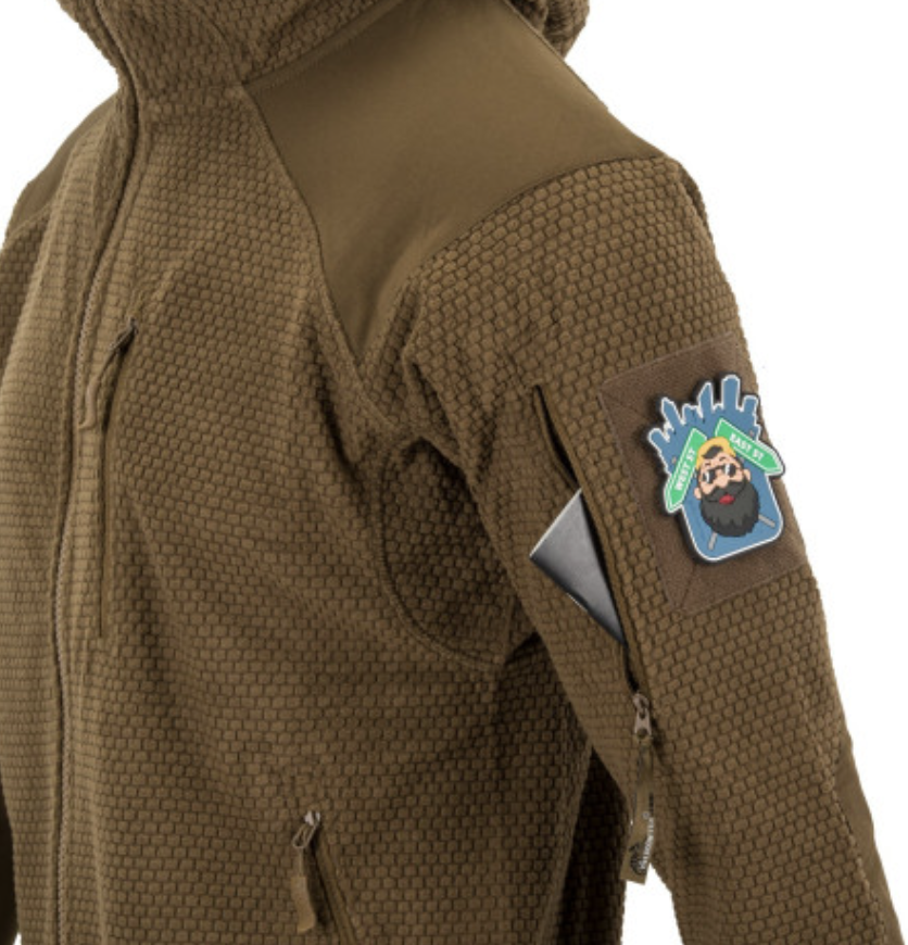 Alpha Hoodie Jacket (Grid Fleece) (Shadow Grey)