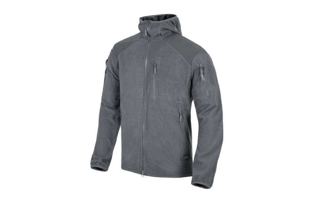 Alpha Hoodie Jacket (Grid Fleece) (Shadow Grey)
