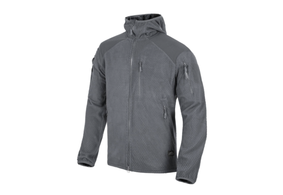 Alpha Hoodie Jacket (Grid Fleece) (Shadow Grey)