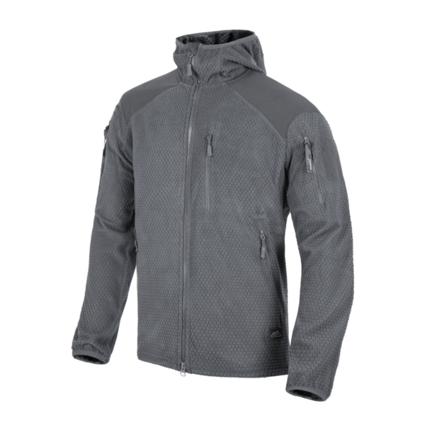 Alpha Hoodie Jacket (Grid Fleece) (Shadow Grey)