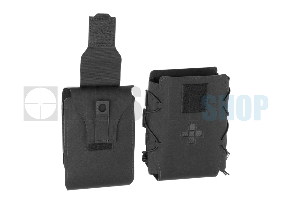 Laser Cut Large Horizontal Individual First Aid Kit Pouch (Black)