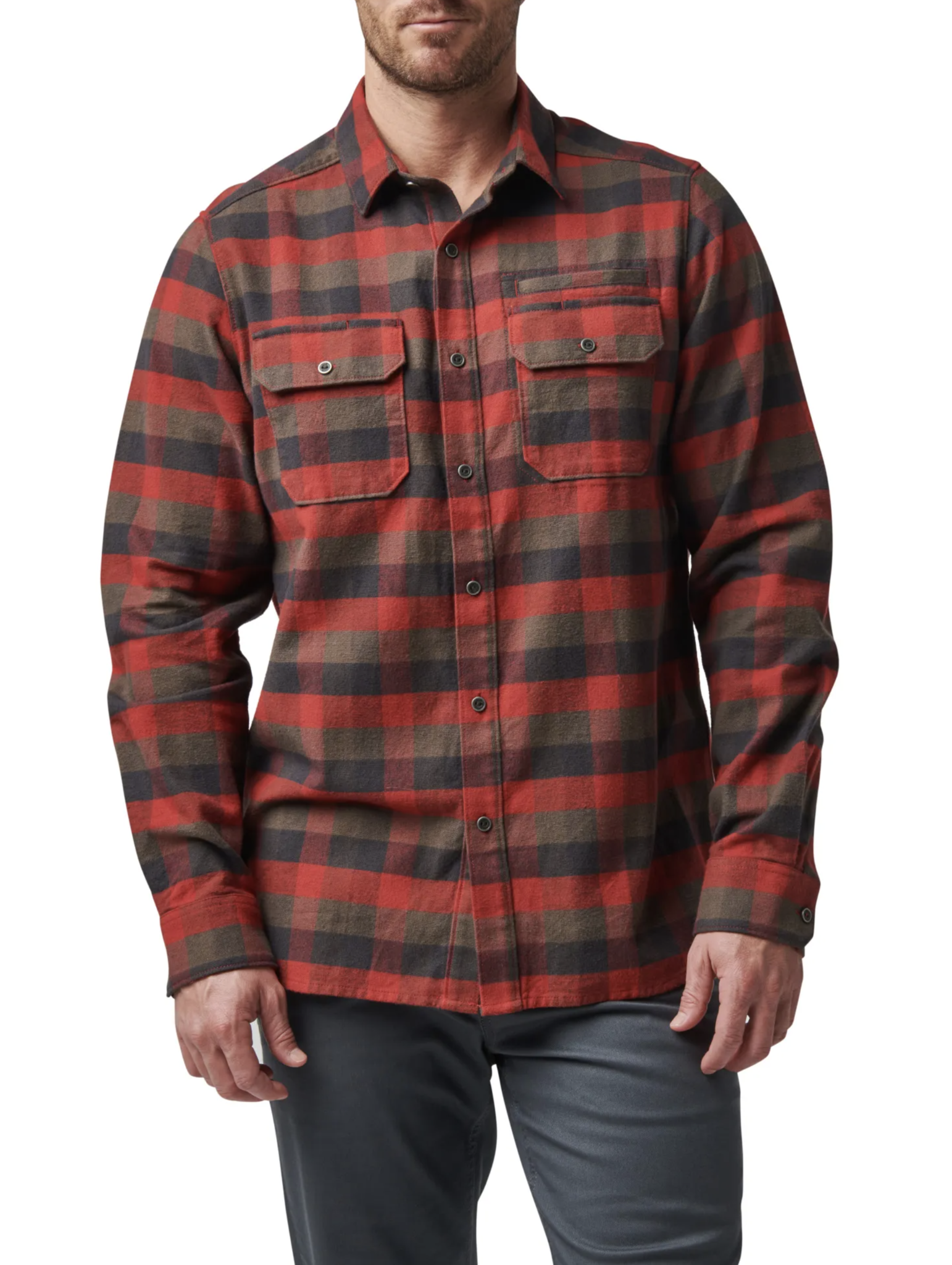 Lester Long Sleeve Shirt (Red Bourbon Plaid)
