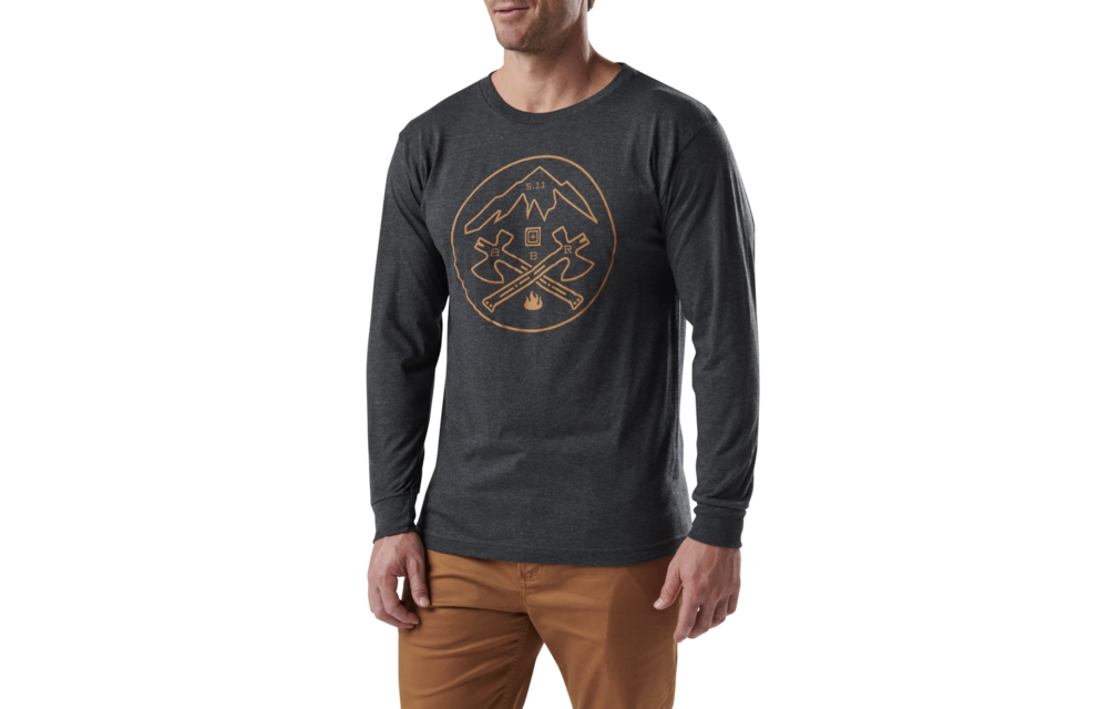 Axe Mountain Long Sleeve T-Shirt (Charcoal Heather)