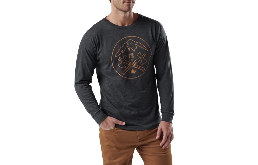 Axe Mountain Long Sleeve T-Shirt (Charcoal Heather)