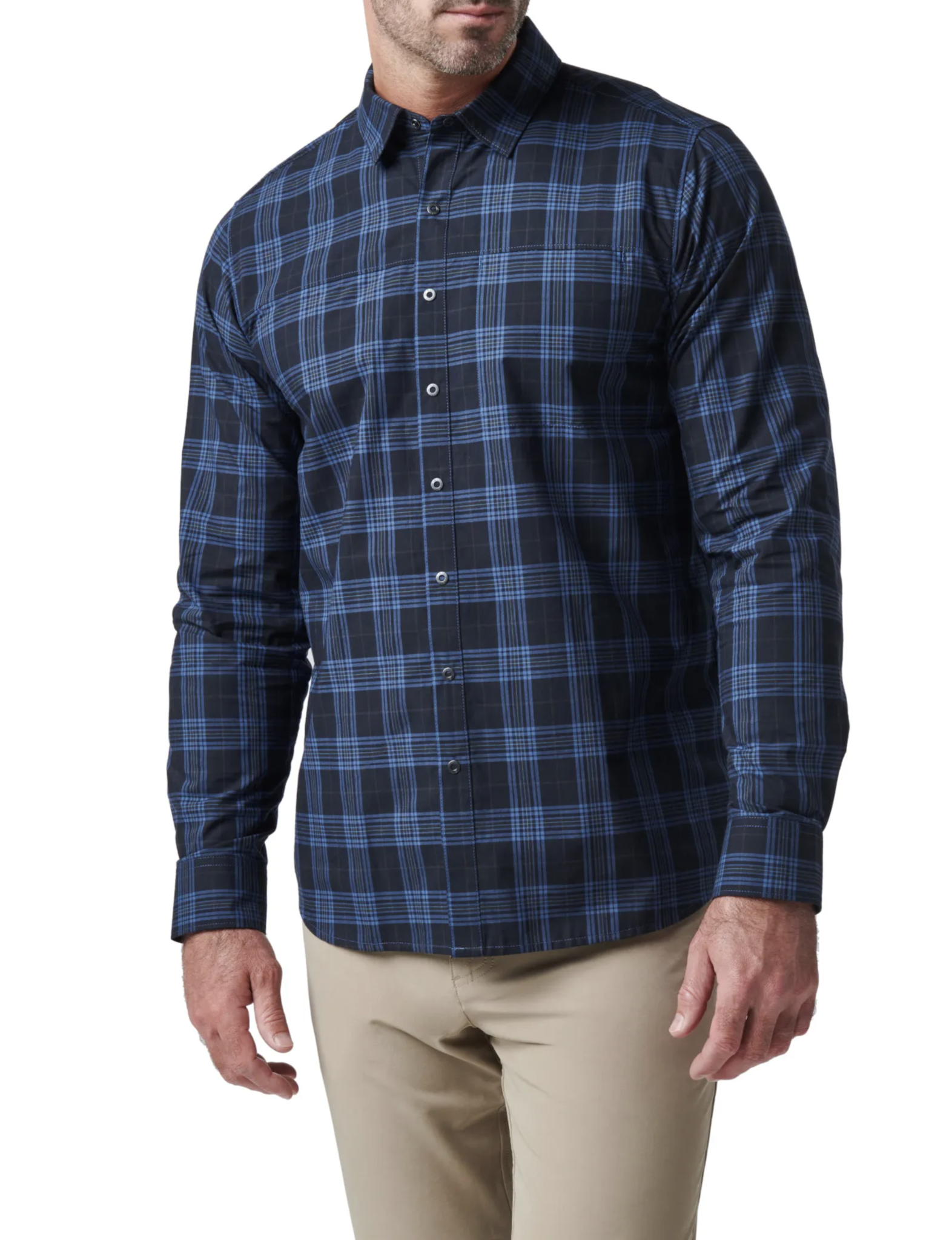 Igor Plaid Long Sleeve Shirt (Cobalt Blue Plaid)