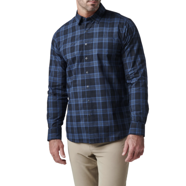 Igor Plaid Long Sleeve Shirt (Cobalt Blue Plaid)