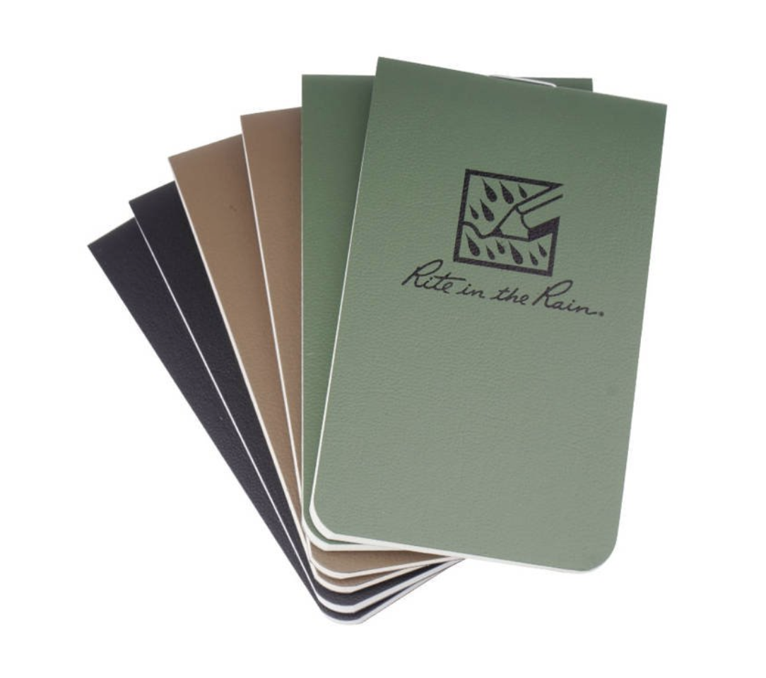 On-The-Go Notebooks  85 x 50mm (6 pcs) (Black / Green / Tan)