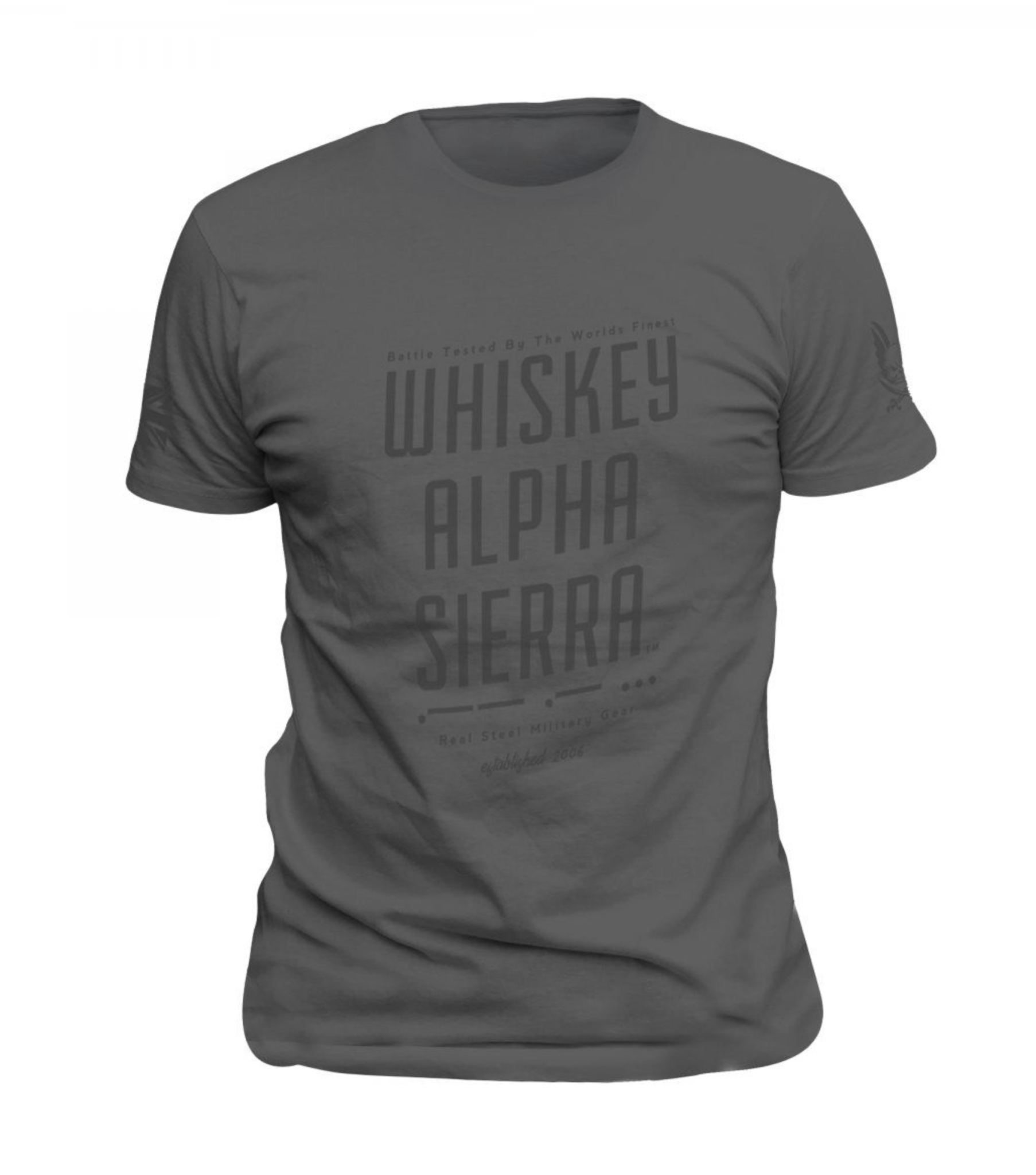 Whiskey Alpha Sierra T-Shirt (Grey Grey)