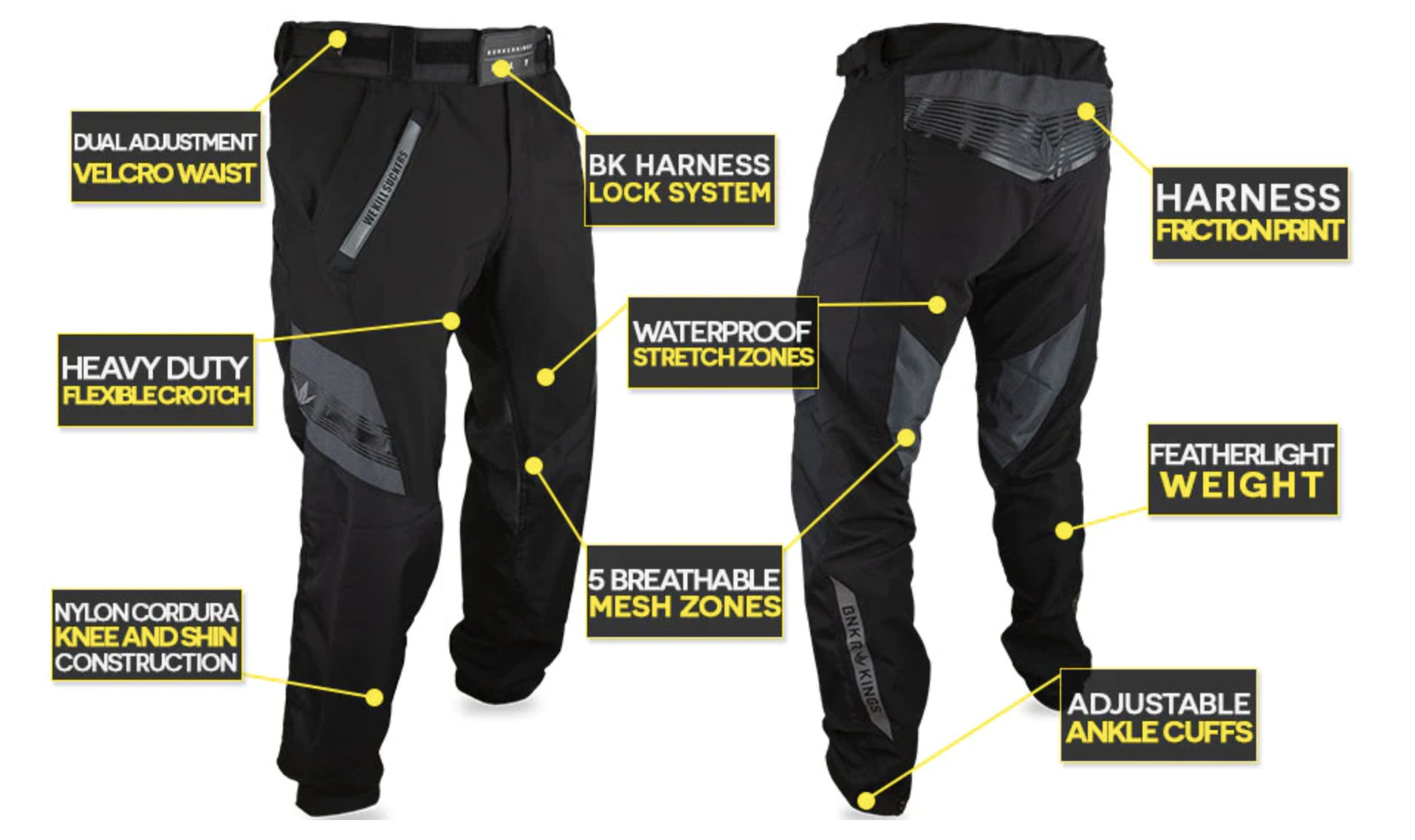 Bunkerkings Featherlite Fly Pants (Black). - Airsoftshop