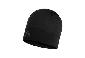 Merino Wool Hat Beanie (Black)