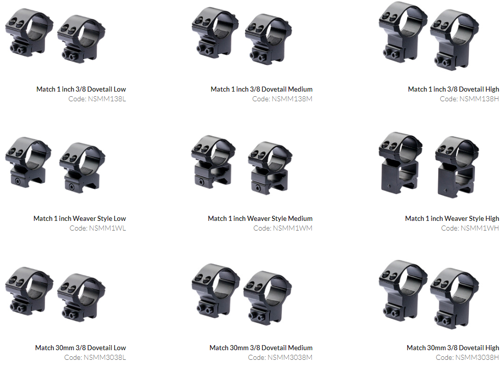 Mountmaster AO Match Scope Rings 30mm Dovetail (High)