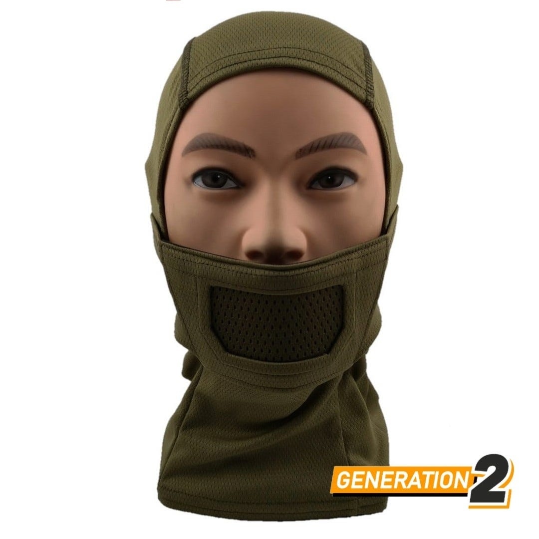 Fullface Warrior Mask Balaclava (Olive Green)