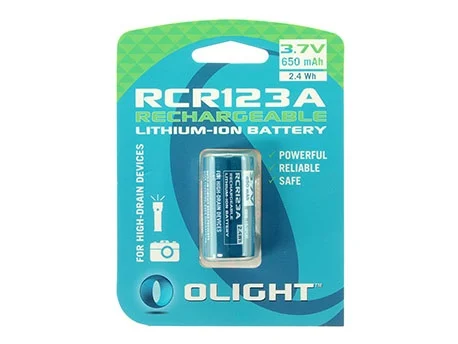 RCR123 Lithium 3.7V 650mAh Rechargeable Batterij
