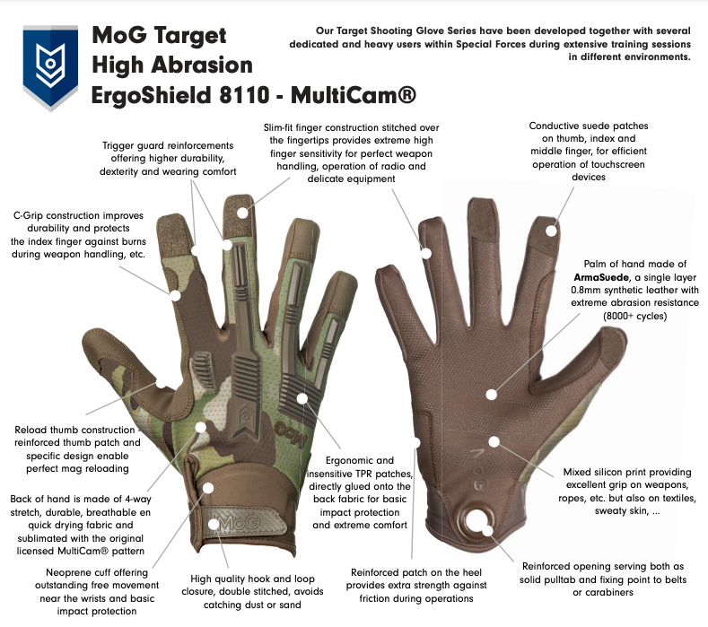 Target 8110M Impact High Abrasion Gloves (Multicam)