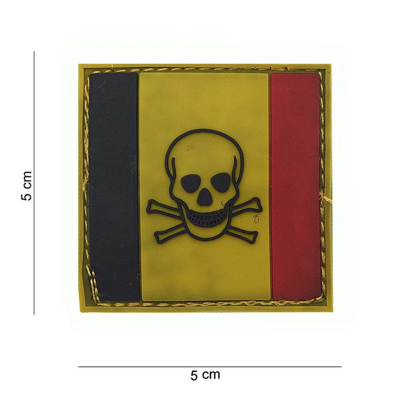 Belgium Skull And Bones PVC Patch