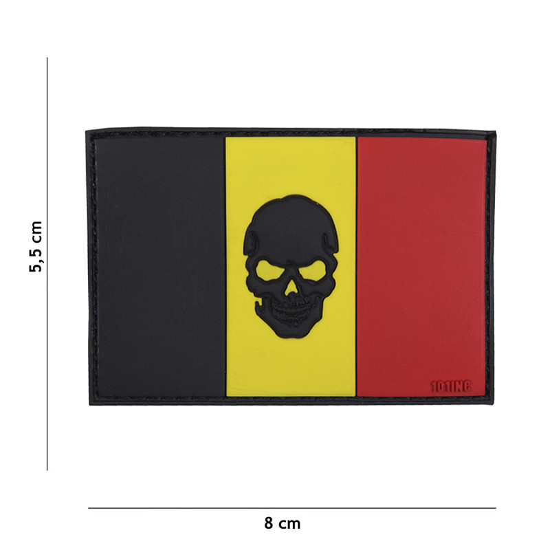 Skull Flag Belgium PVC Patch
