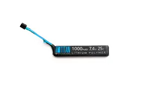 7.4V 1000mAh 25C LiPo Battery (Stick - Deans)