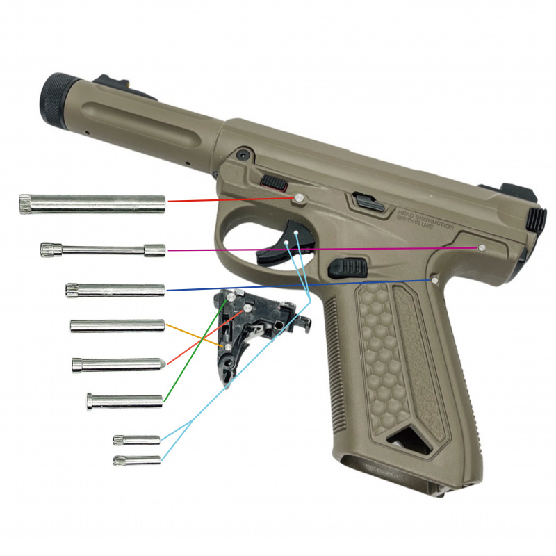 AAP-01 Stainless Steel Pin Set (Electroplated Chameleon)