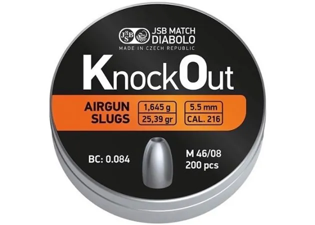 Airgun Slugs Knock Out 5.5mm .216 (25.39 grain)