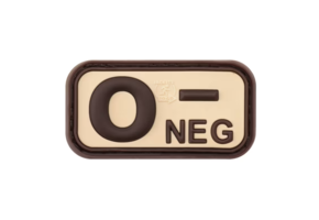 Bloodtype Rubber Patch O NEG (Desert)