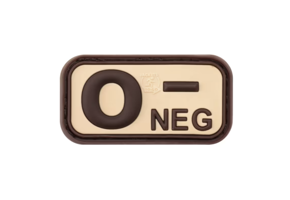 Bloodtype Rubber Patch O NEG (Desert)