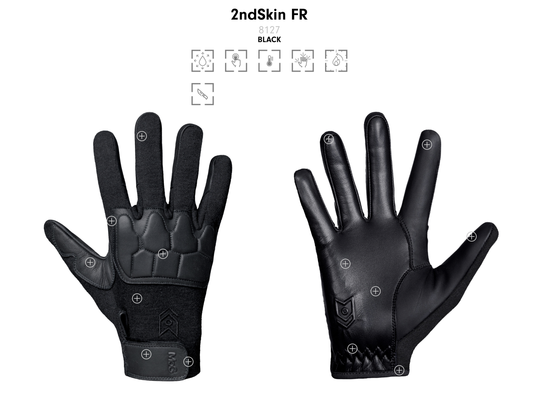 8127 2nd Skin FR Gloves (Black) (Flame Resistant)
