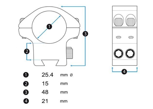 25.4mm High Scope Mounts (Picatinny/Weaver)