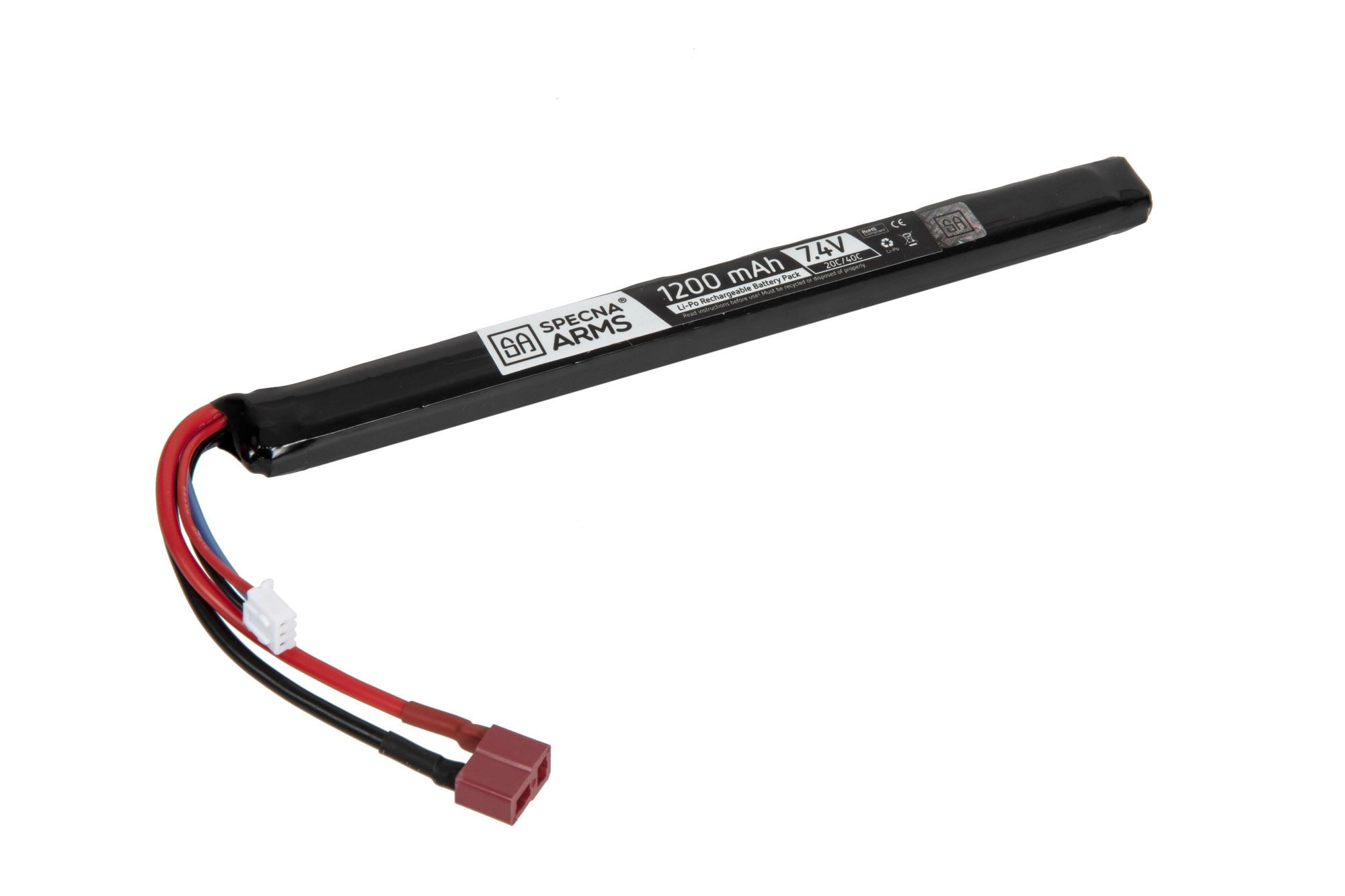 LiPo 7.4V 1200mAh 20/40C AK Dust Cover Stick Type (Deans)