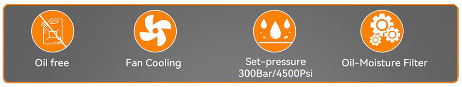 PCP / HPA Compressor 300bar 4500PSI Oilless